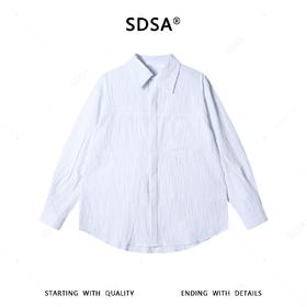 SDSA男装2026新款高贵轻奢韩系时尚褶皱舒适长袖衬衫百搭休闲上衣