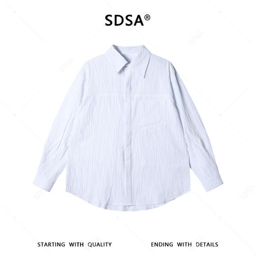 SDSA男装2026新款高贵轻奢韩系时尚褶皱舒适长袖衬衫百搭休闲上衣 商品图0
