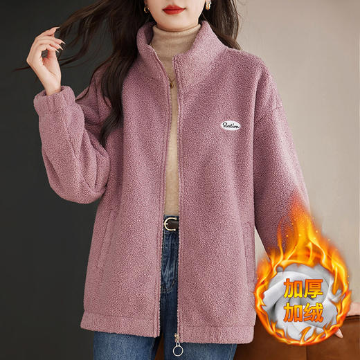 加绒加厚羊羔绒外套女冬季2025新款颗粒绒大码女士爆款摇粒绒上衣 商品图5
