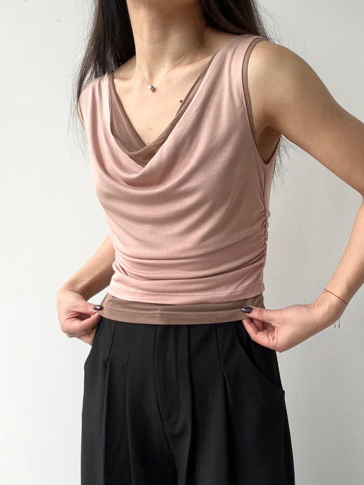 SIJIA｜SS2673 粉⾊针织两件套背⼼ 商品图4