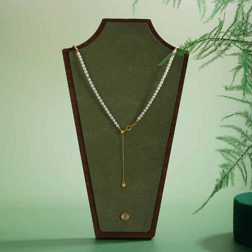 子佩集【福禄之命】银S925珍珠AOYA奥雅项链【QNX0005】3mm小珠6.8mm大珠镀金葫芦2512 商品图3