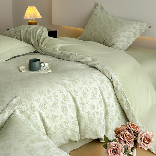 【品牌直发】加倍生活 60支全棉色织提花四件套-艾莉系列 6色可选 纯棉三件套 亲肤透气单被套 商品图5