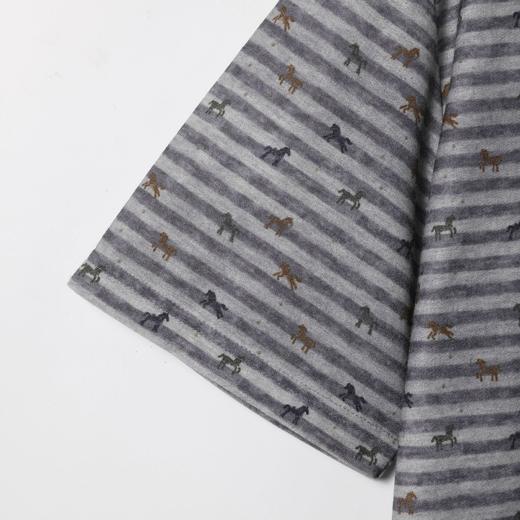 26T185SDSA男装2026新款轻奢时尚撞色条纹满印小马设计圆领短袖T恤百搭 商品图5