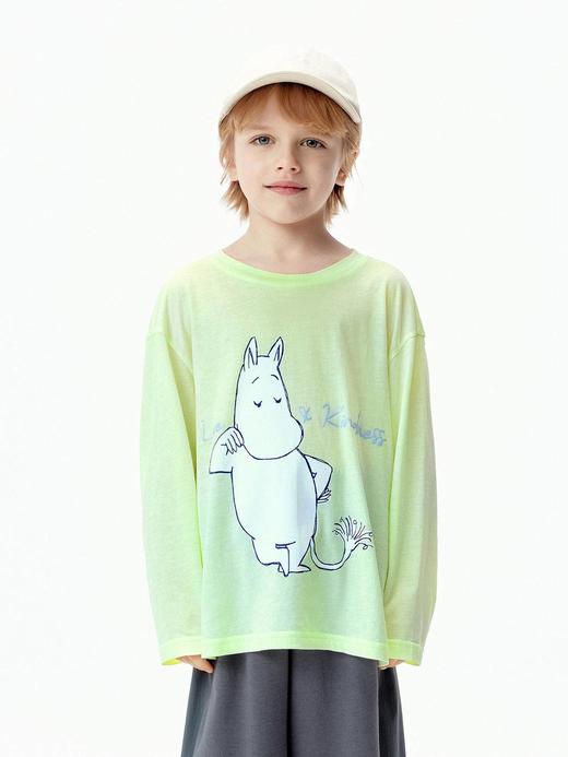 【夏上新】8楼摩安珂儿童little MO&Co.26年夏季新款MOOMIN联名系列100%新疆棉印花圆领长袖T恤 KBF2TEE018【吊牌价：329 元 ，活动价：296元】 商品图4
