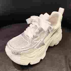 LFGJ 17954时尚带钻纱网老爹鞋