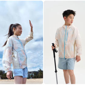 funactive男童印花防晒衣儿童轻薄户外连帽运动外套F1UW10408