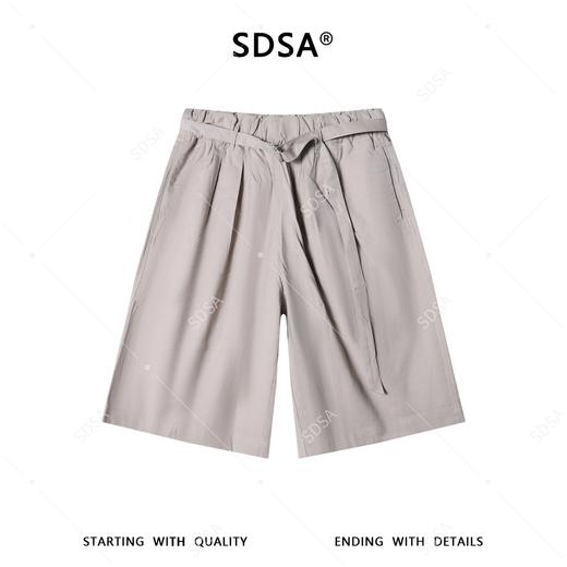 SDSA男装2026新款高贵轻奢韩版系纯色带松紧腰短裤休闲百搭直筒 商品图0
