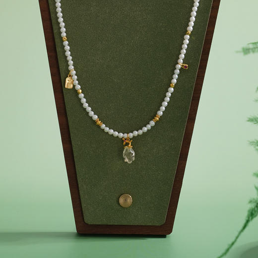 子佩集【玉堂富贵】银S925珍珠AOYA奥雅项链【QNX0018】3mm珠玉兰花上上签镀金2512 商品图1