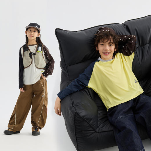 MANHOJIA【奶盖星星T】26春新儿童T恤超柔速干星星运动长袖T 商品图1