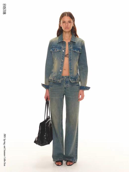 Evistub girls/E-6CWT1742/竹节纹复古西部牛仔夹克 商品图4