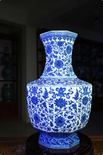 柴窑八方八宝缠枝莲纹镶器