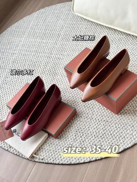 LP 圆头一脚蹬平底鞋 气质单鞋 纯色百搭