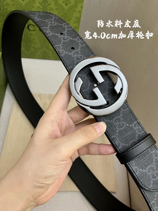 古驰 腰带 牛皮 黑色皮面 4.0cm（GD） 商品图1