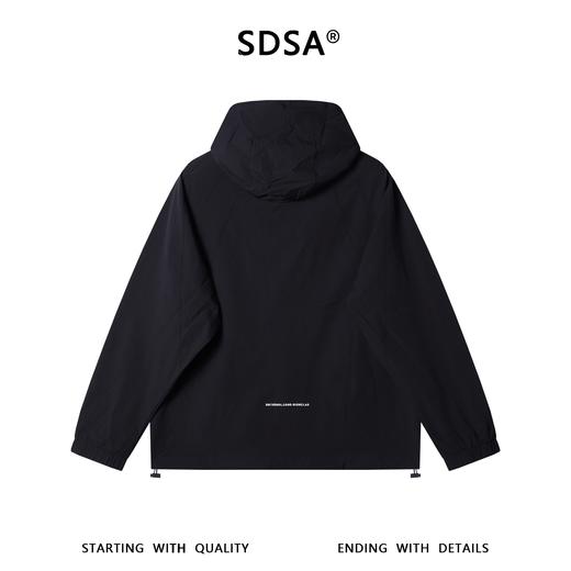 SDSA男装2026新款高贵轻奢纯色下摆松紧设计拉链立领连帽夹克百搭 商品图4