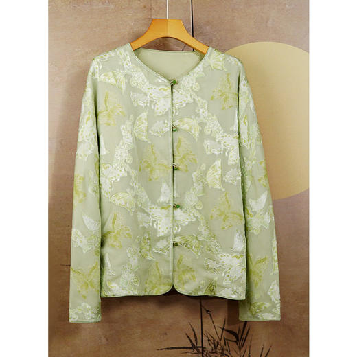 「自」全新升级【铂金会员588/天猫799/差价211】(10833)洛诗琳重工提花桑蚕丝外套2026春装新中式国风设计真丝上衣 商品图3