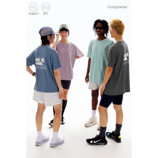 CryingCenter空气网不贴身反光吸湿速干运动训练跑步T恤 哭喊中心 商品图2