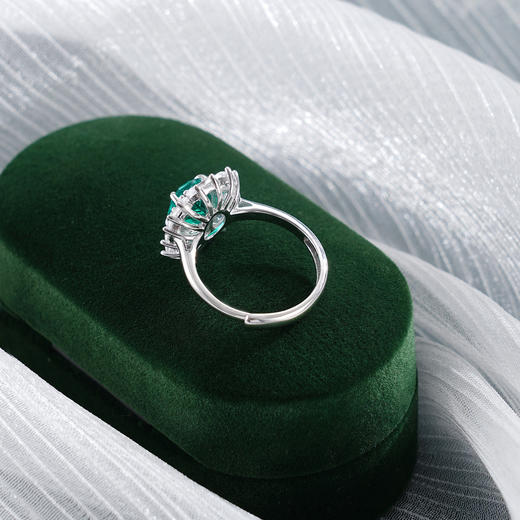 子佩集【翠华】S925银戒指【RM0473-XF】培育宝石祖母绿大号2510 商品图3