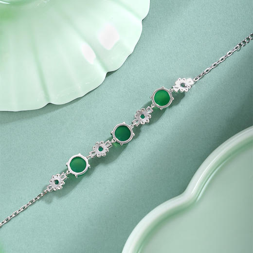 子佩集【花开原野】银S925手链【SL012534】绿玉髓10mm2511 商品图3