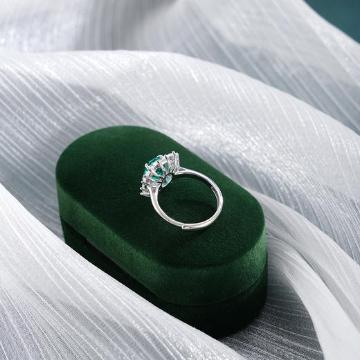 子佩集【翠华】S925银戒指【RM0473-XF】培育宝石祖母绿大号2510 商品图4