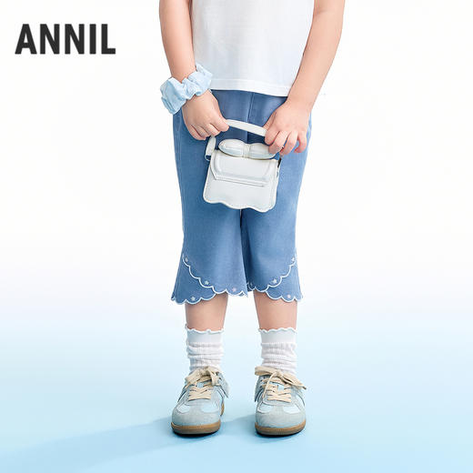【实体店同款】女童全腰牛仔七分裤夏季新款安奈儿童装XG626198 商品图2