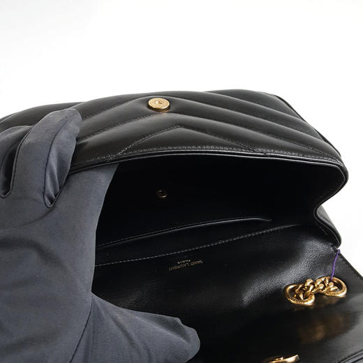【95新】YSL圣罗兰801437小号黑金羊皮LOULOU链条包单肩包女士140326AK10 商品图9