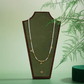 子佩集【竹福好运】银S925珍珠AOYA奥雅项链【QNX0009】3mm珠竹叶镀金2512