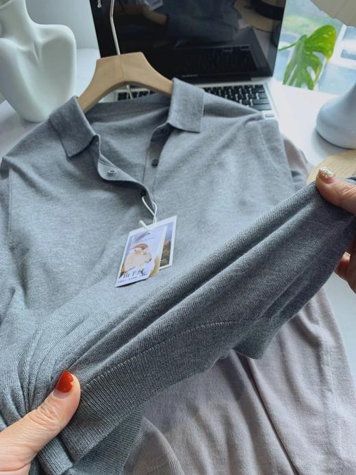 预售！高品质！3色羊绒天丝Polo领短袖上衣SY2957  26ZB03029- 商品图13