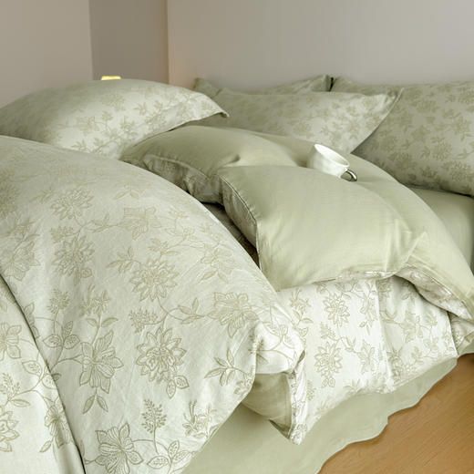 【品牌直发】加倍生活 60支全棉色织提花四件套-艾莉系列 6色可选 纯棉三件套 亲肤透气单被套 商品图1