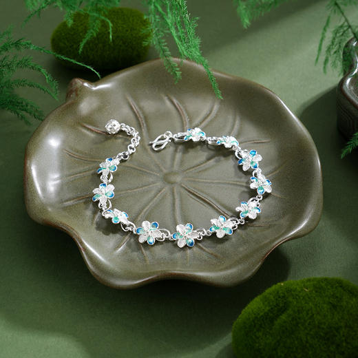 子佩集【相遇花开】S990银手链【MXSL010】花丝珐琅彩2510 商品图4