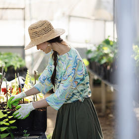 绽放170朵/播种者T*埋种子的人主题手绘印花设计感宽松纯棉T恤夏