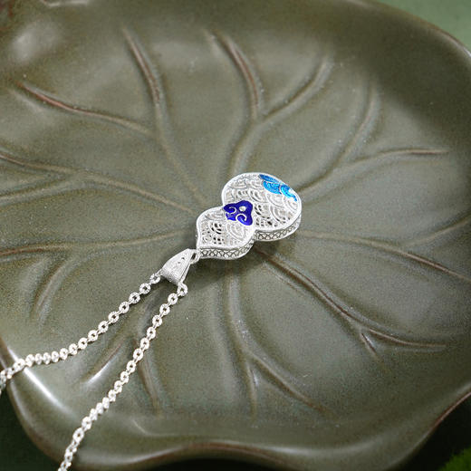 子佩集【云起福深】S990银套链【QFTL016】花丝珐琅彩葫芦项链2510 商品图6