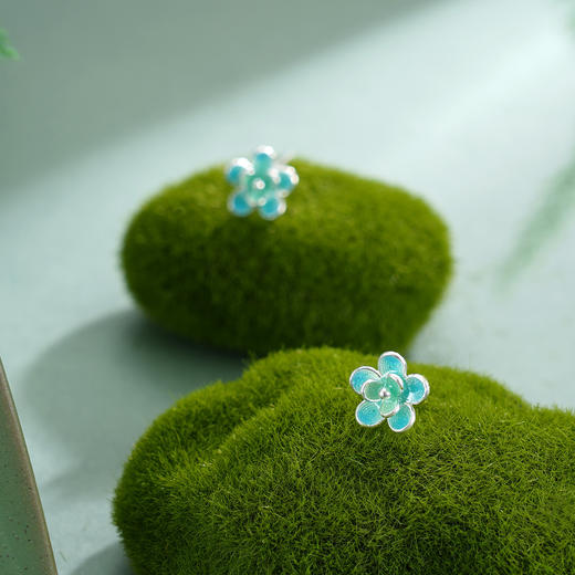 子佩集【静待花开】S990银耳钉【MXED012】花丝珐琅彩2510 商品图5