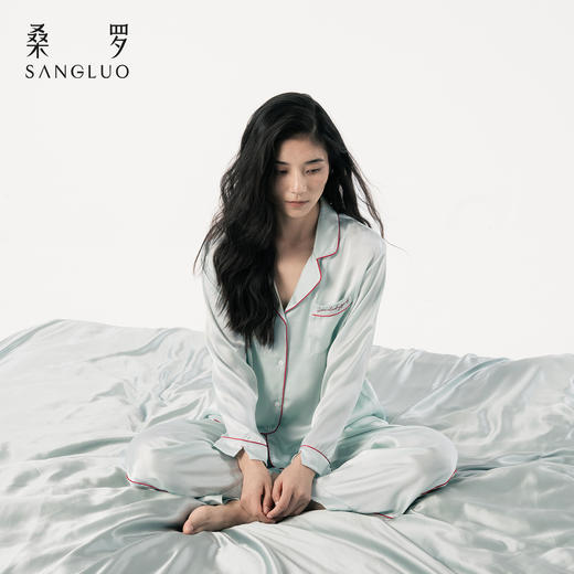 玻尿酸美肤』桑罗23姆米重磅睡衣套装桑蚕丝女家居服外穿 商品图5