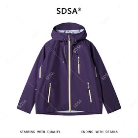 SDSA男装2026新款高贵轻奢时尚机能风拉链立领连帽夹克冲锋衣百搭