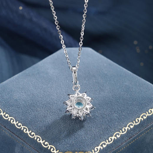 子佩集【阳光花海】S925银套链【PM2289-XF】培育宝石帕拉伊巴蓝碧玺太阳花2510 商品图4