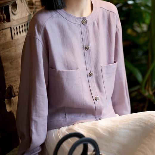 LONGNVFAIR天丝醋酸圆领短外套 宽松落肩 遮肉显瘦 商品图6