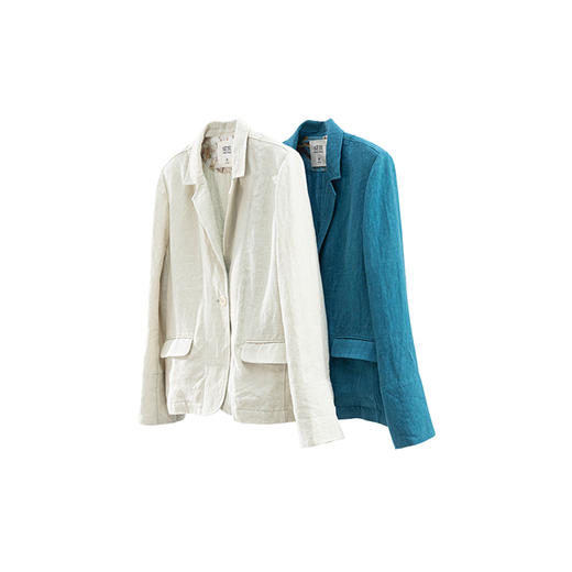 绽放151朵/花事了西装*汉麻亚麻洗水宽松显瘦带垫肩文艺西装外套 商品图4