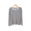 圆领条纹卷边针织衫 商品缩略图1