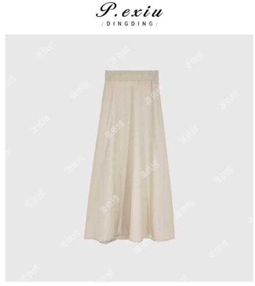 03-4潘依绣丁丁宠粉纯色抽绳松紧腰高级感半身裙 Q6003 商品图0