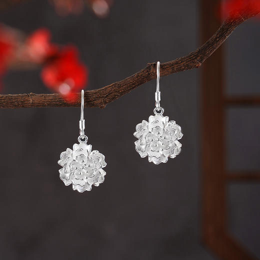 子佩集【花开静好】S990银耳环【LEH000008】花朵花丝2510 商品图1