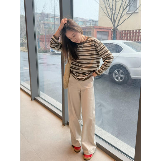 2603314    “航海风”松弛 圆领条纹上衣 商品图8