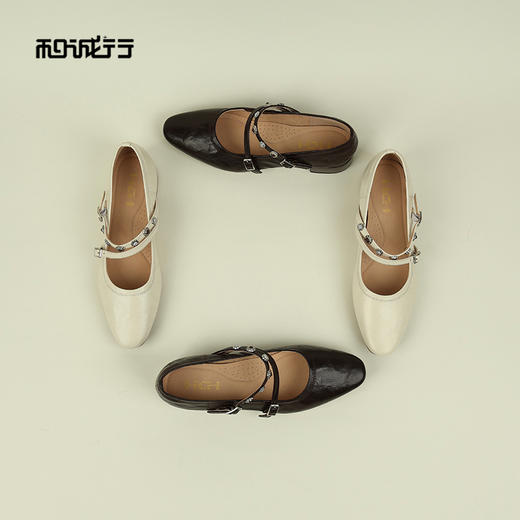 和诚行2026春季新款法式气质时尚百搭时装玛丽珍鞋中跟单鞋2120021 商品图0