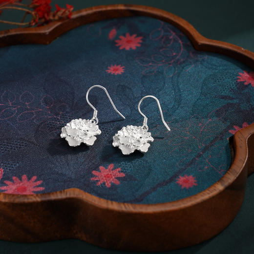 子佩集【花开静好】S990银耳环【LEH000008】花朵花丝2510 商品图3