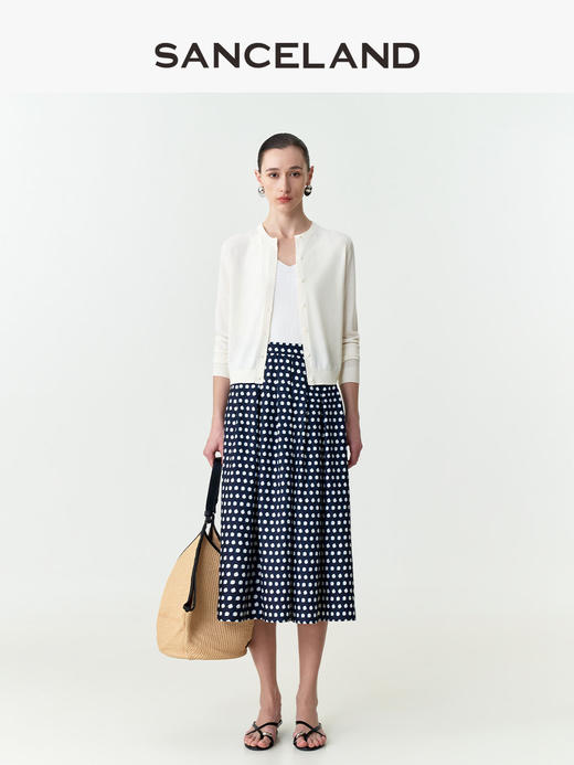 三石一澜SANCELAND 桑蚕丝斜纹绸半裙SK23103015 商品图0