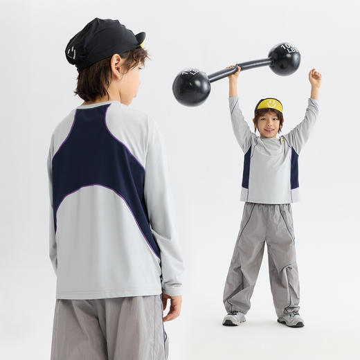 MANHOJIA【防晒小冰皮】26春新儿童T恤原纱防晒凉感运动长袖T 商品图1