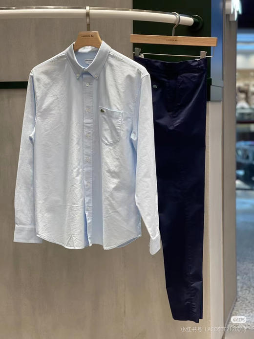 鱼 新款纯棉舒适百搭口袋刺绣纯色长袖衬衫 Z-15882 商品图7