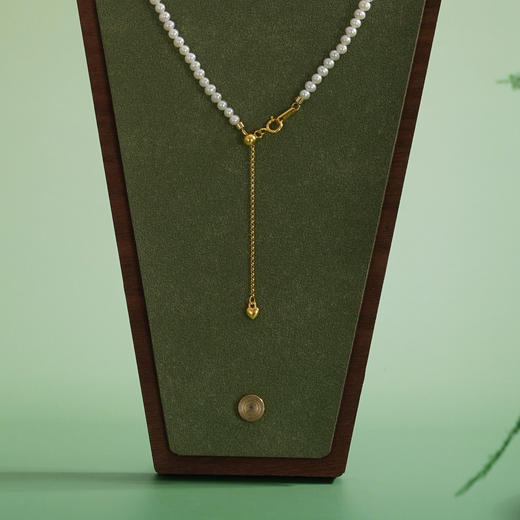 子佩集【福乐共生】银S925珍珠AOYA奥雅项链【QNX0015】3mm珠大吉镀金平安扣2512 商品图3