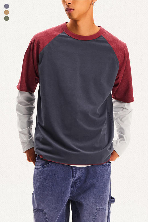 CryingCenter 卷边撞色插肩短袖男女款 哭喊中心 商品图4