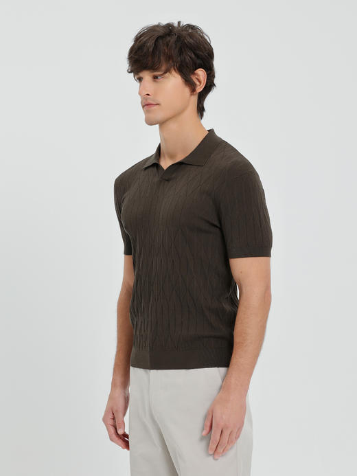 callisto深绿石纹褶皱丝绵凉感T恤 商品图3