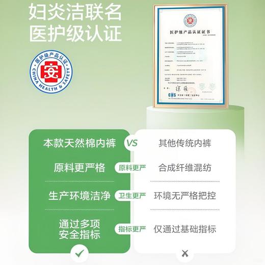 【妇炎洁®研发】草本初色内裤女纯棉乳酸抑菌裆加长裆三角裤2025 商品图3